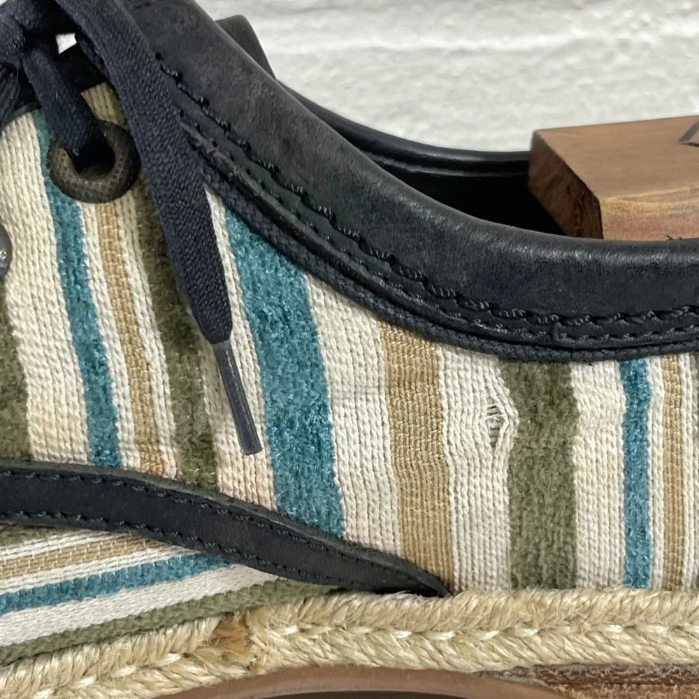 Dolce & Gabbana Striped Canvas Espadrille Multi Color Sneaker Men's Size 10